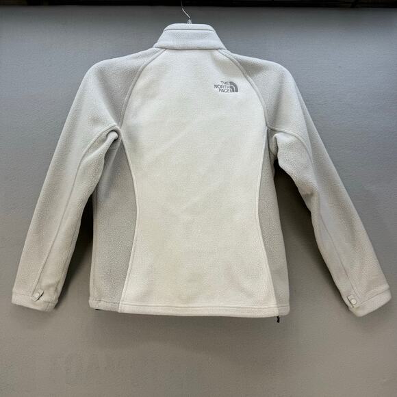 The North Face Fleece Jacket Women's Size S/P White Grey Casual Outerwear Preppy - Picture 2 of 14